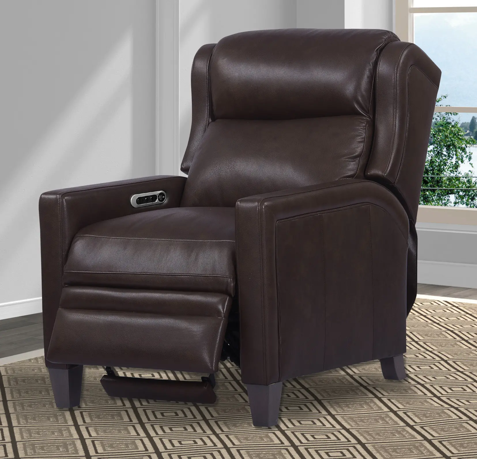 Dart Walnut Brown Leather-Match High Leg Power Recliner-11