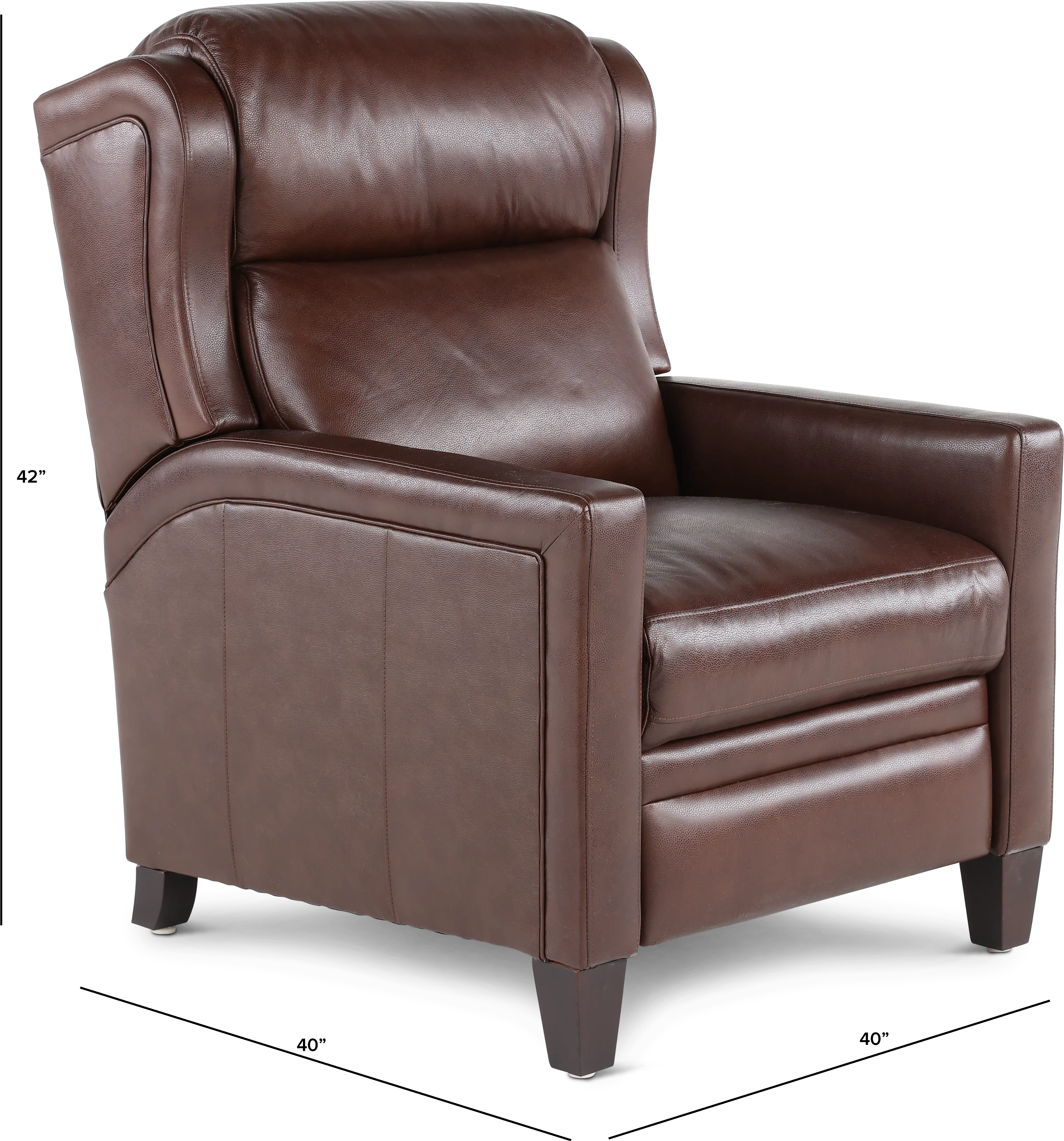 Dart Walnut Brown Leather-Match High Leg Power Recliner-3