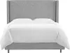 500BEDLNNGR Penelope Gray Upholstered Wingback Twin Bed - Skyline Furniture