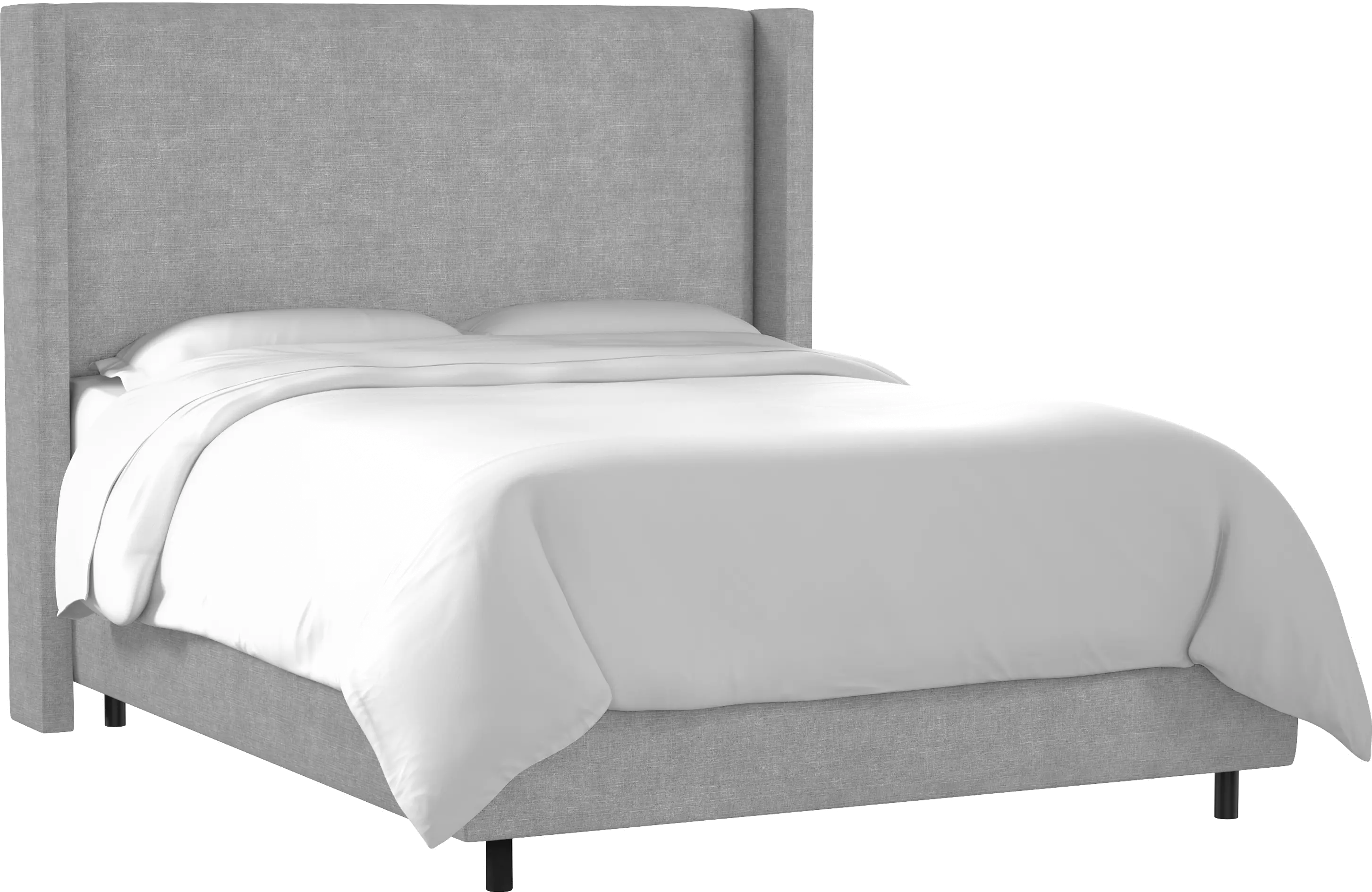 502BEDLNNGR Penelope Gray Upholstered Wingback Queen Bed - Skyline Furniture-1