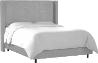 502BEDLNNGR Penelope Gray Upholstered Wingback Queen Bed - Skyline Furniture