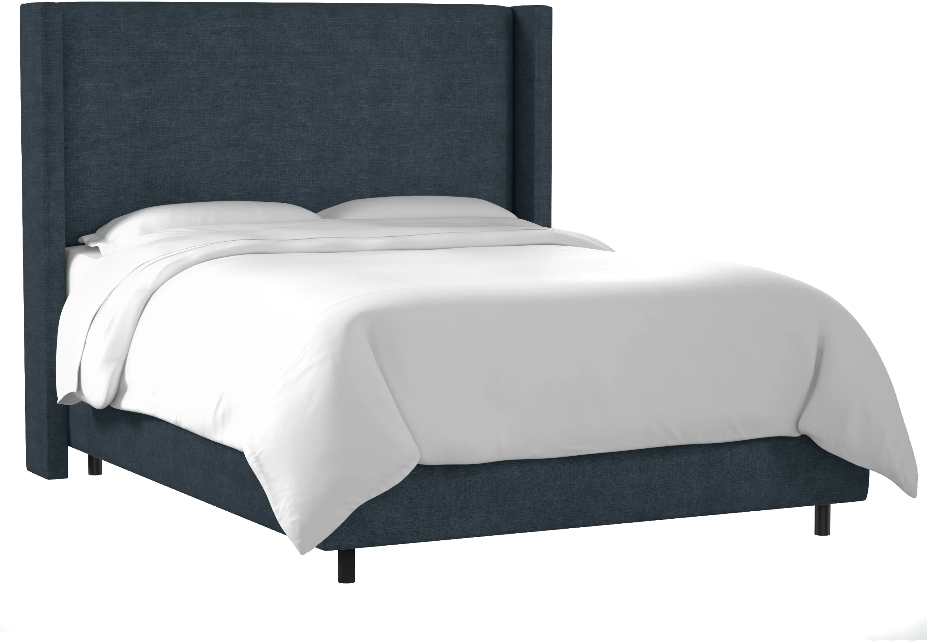 502BEDLNNNV Penelope Navy Upholstered Wingback Queen Bed - Skyline Furniture-1