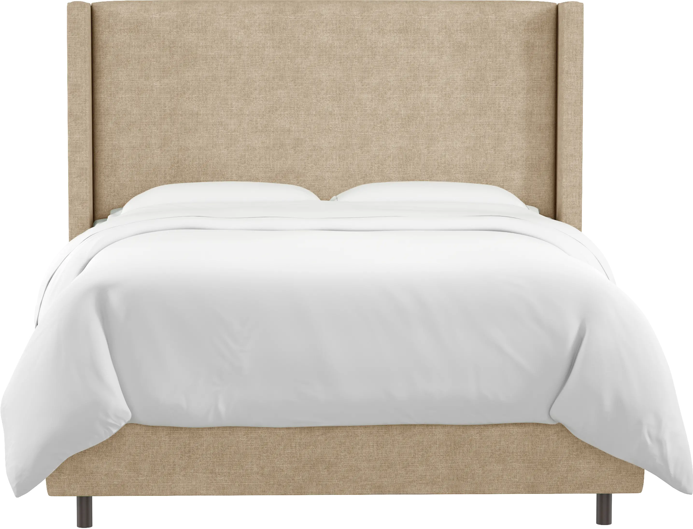 502BEDLNNSND Penelope Tan Upholstered Wingback Queen Bed - Skyline Furniture-3