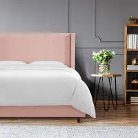 503BEDLNNBLS Penelope Blush Upholstered Wingback King Bed - Skyline Furniture