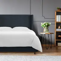 503BEDLNNNV Penelope Navy Upholstered Wingback King Bed - Skyline Furniture