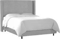 504BEDLNNGR Penelope Gray Upholstered Wingback California King Bed - Skyline Furniture