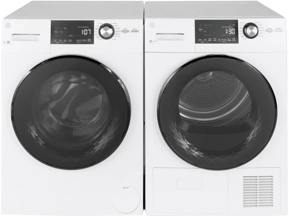 .GEC-148-W/W-ELE--PR GE 24 Inch Compact Laundry Pair - White-1