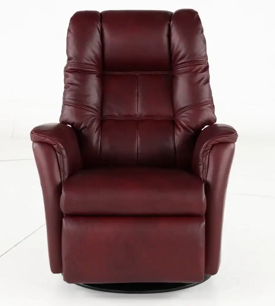 Boston Burgundy Leather Standard Swivel Glider Power Recliner-10