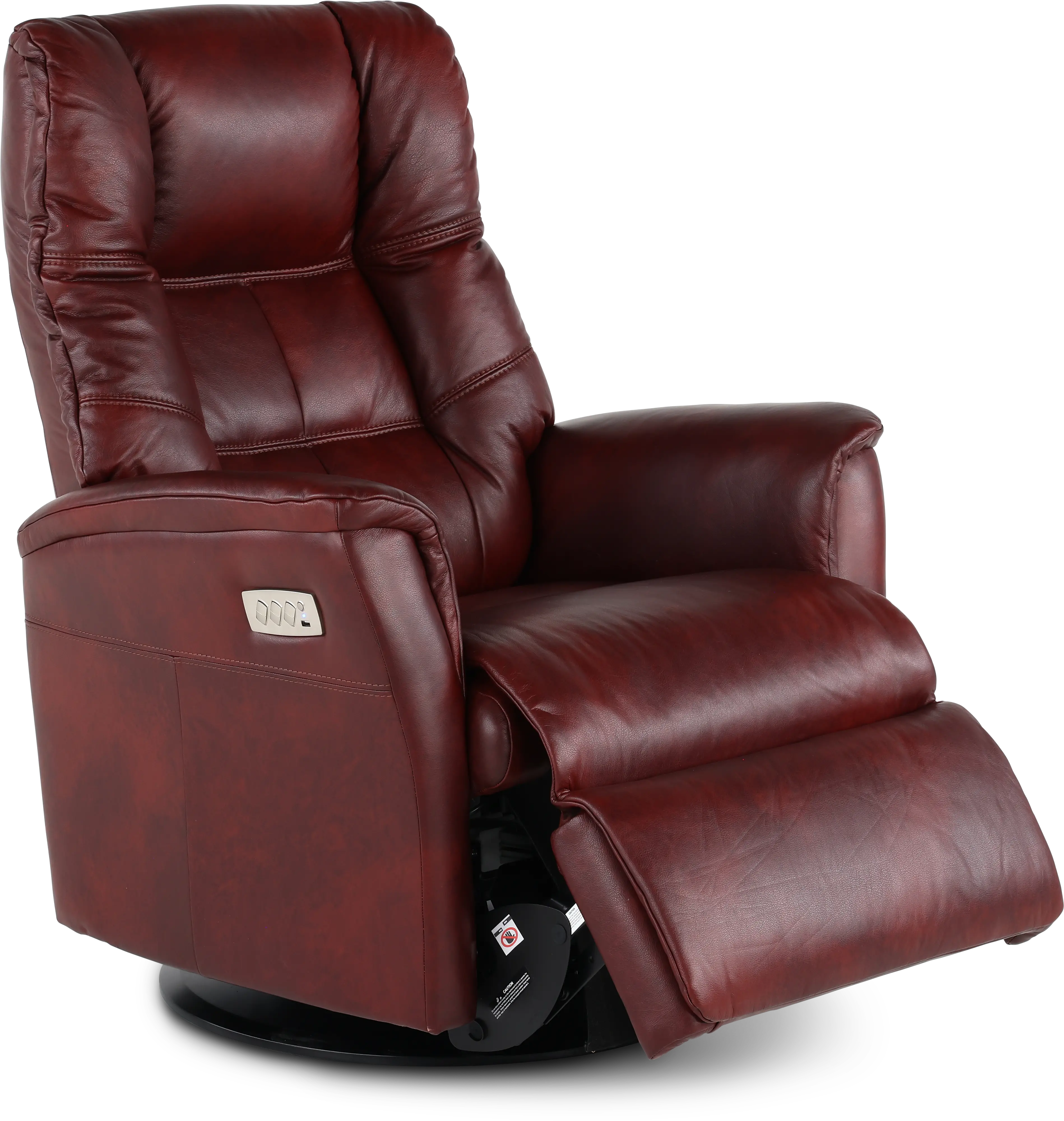 Boston Burgundy Leather Large Swivel Glider Power Recliner-6