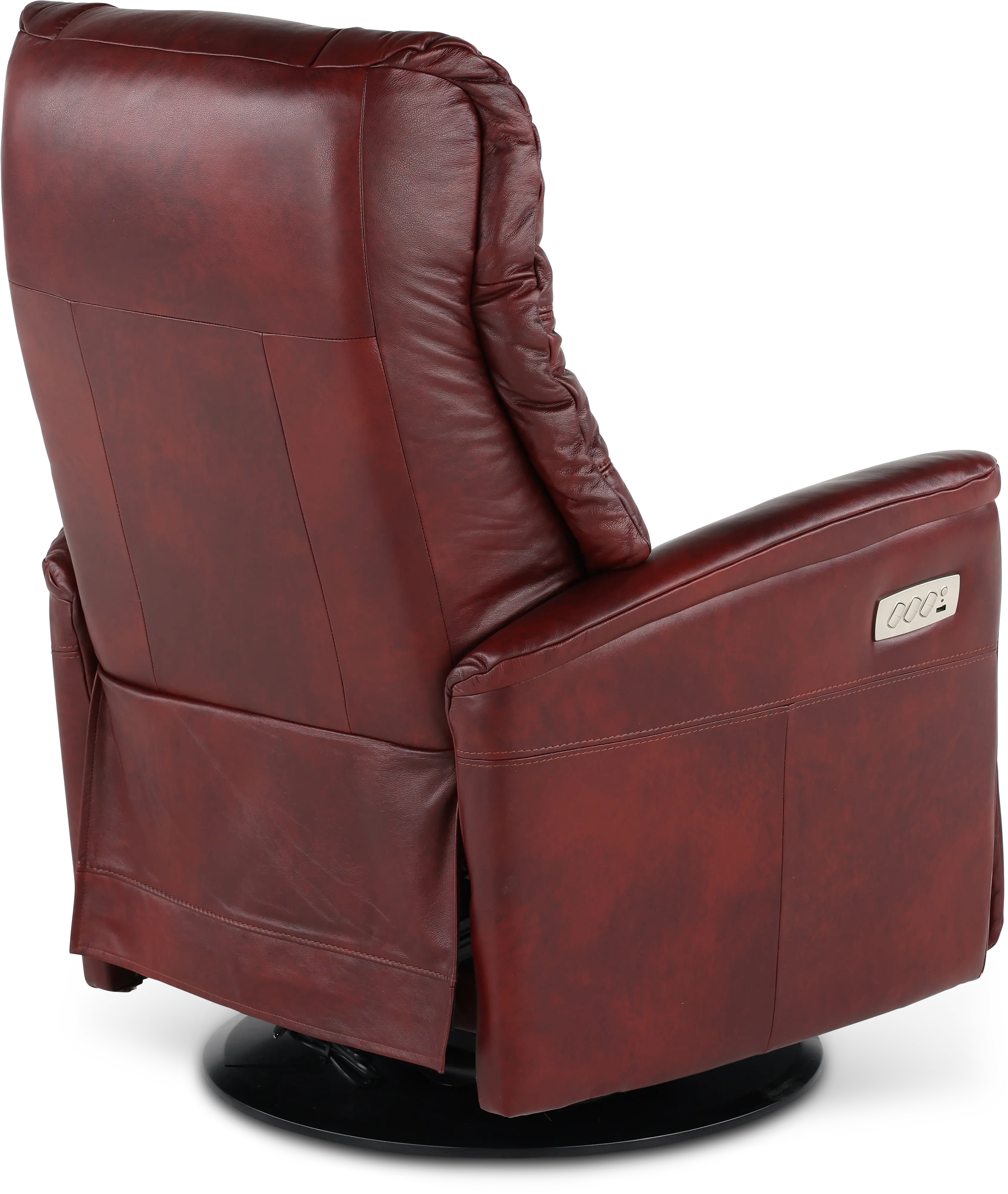 Boston Burgundy Leather Large Swivel Glider Power Recliner-8