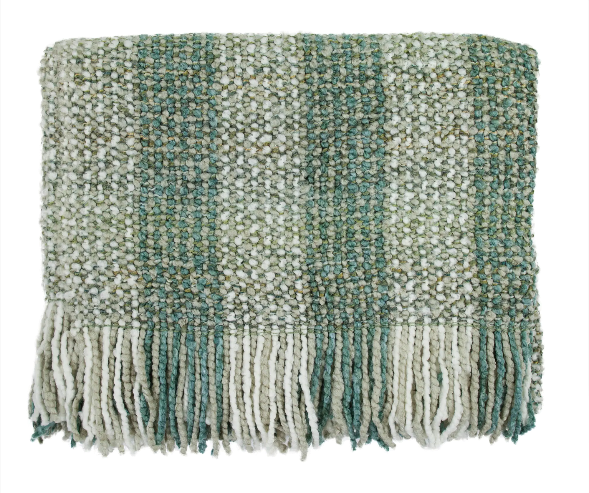 Sage Green and Cream Greenwich Throw Blanket-1