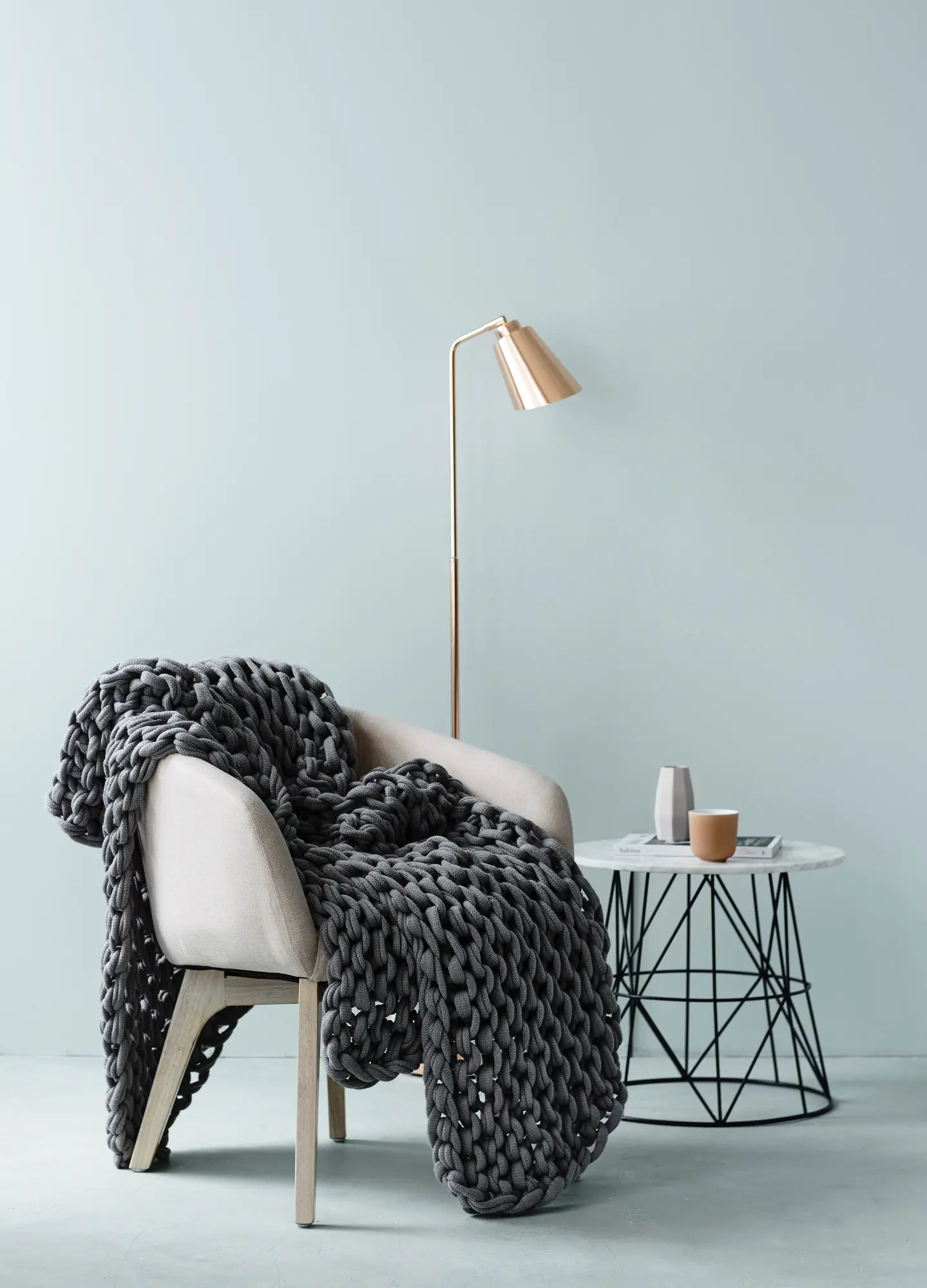 Dark Charcoal Gray Delray Throw Blanket-2
