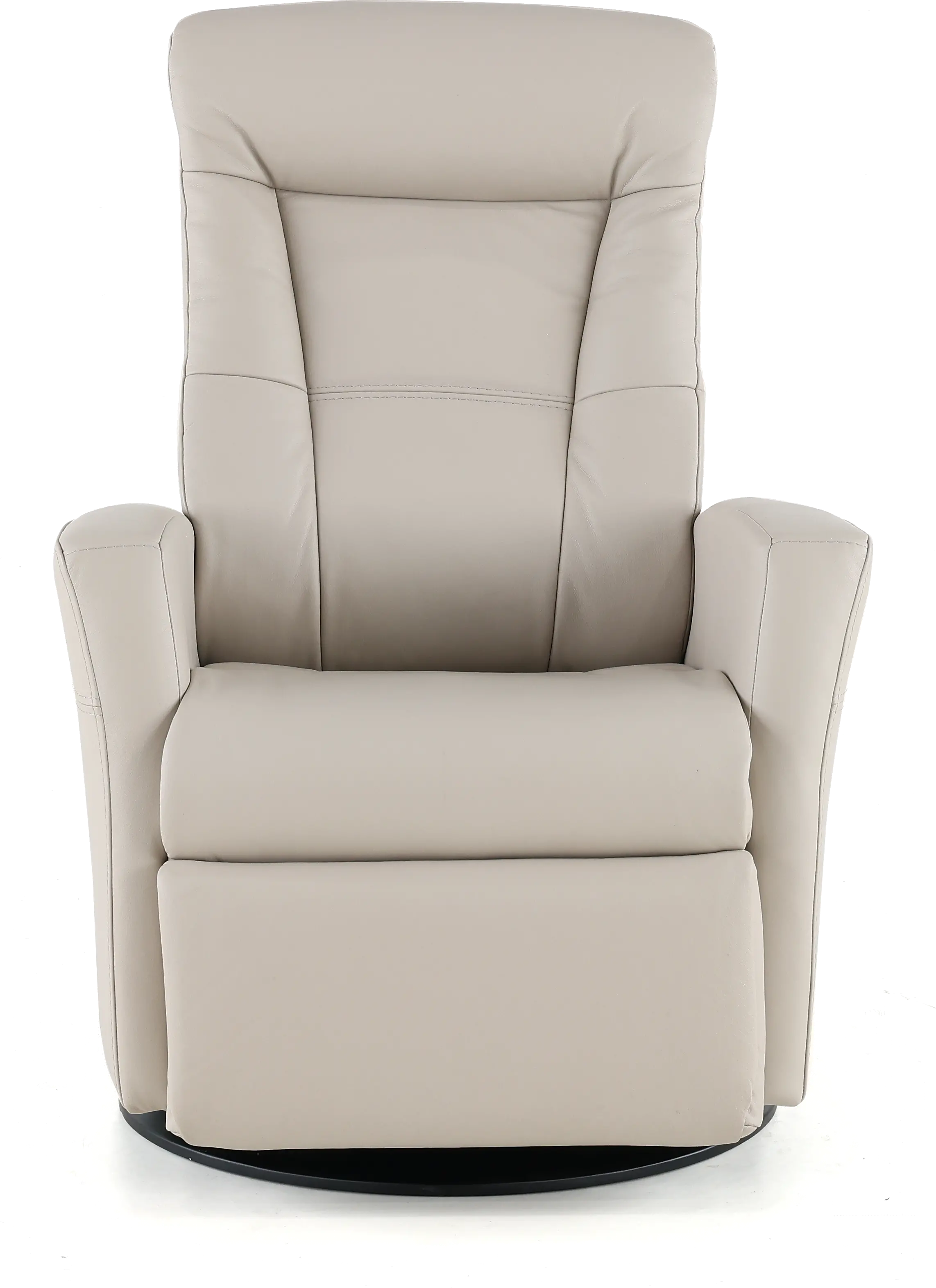Grove Gray Large Leather Swivel Glider Power Recliner with Adjustable Headrest-1