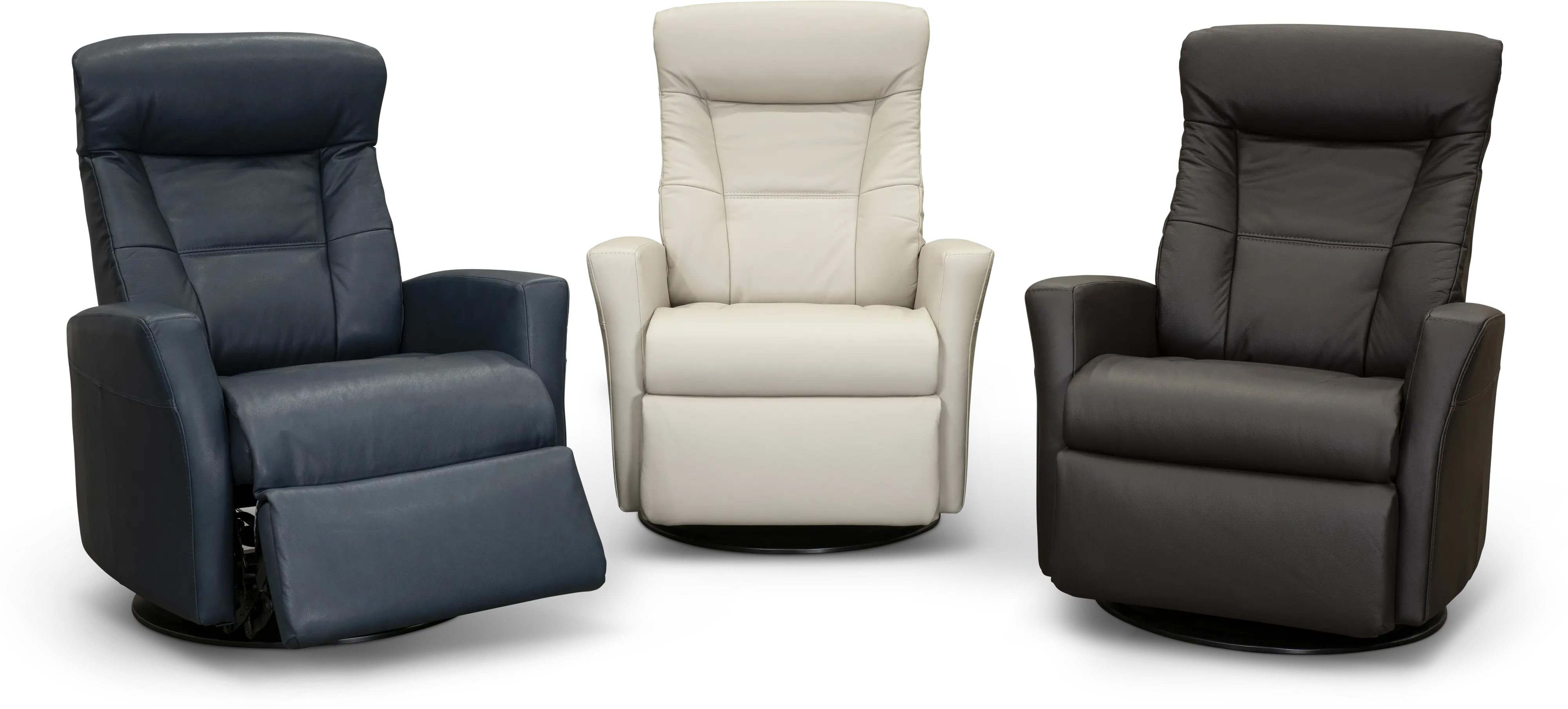 Grove Gray Large Leather Swivel Glider Power Recliner with Adjustable Headrest-10