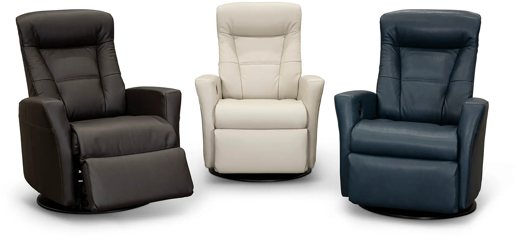 Grove Gray Large Leather Swivel Glider Power Recliner with Adjustable Headrest-11