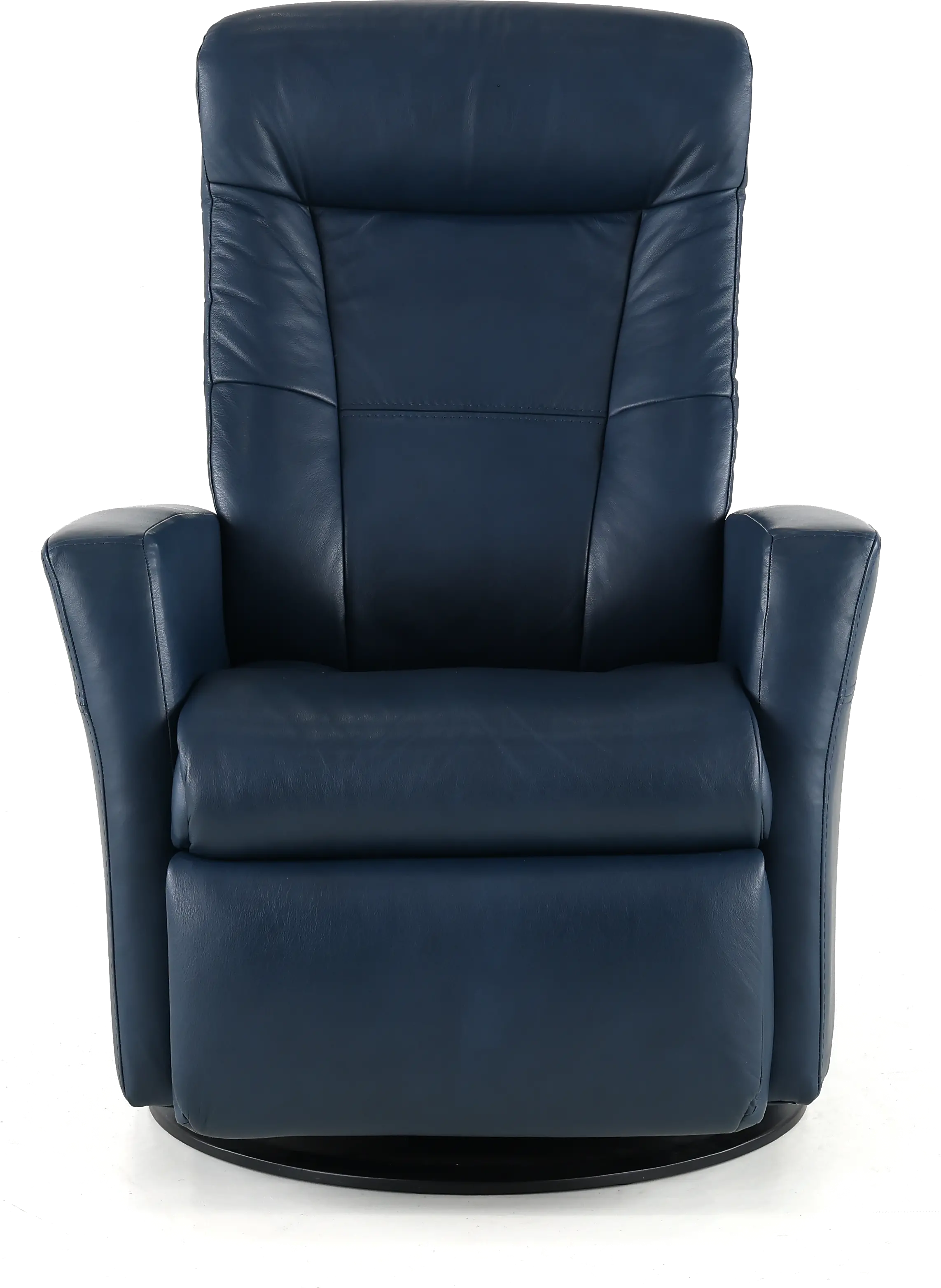 Grove Blue Standard Leather Swivel Glider Power Recliner with Adjustable Headrest-1