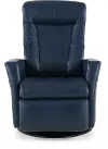 Grove Blue Standard Leather Swivel Glider Power Recliner with Adjustable Headrest