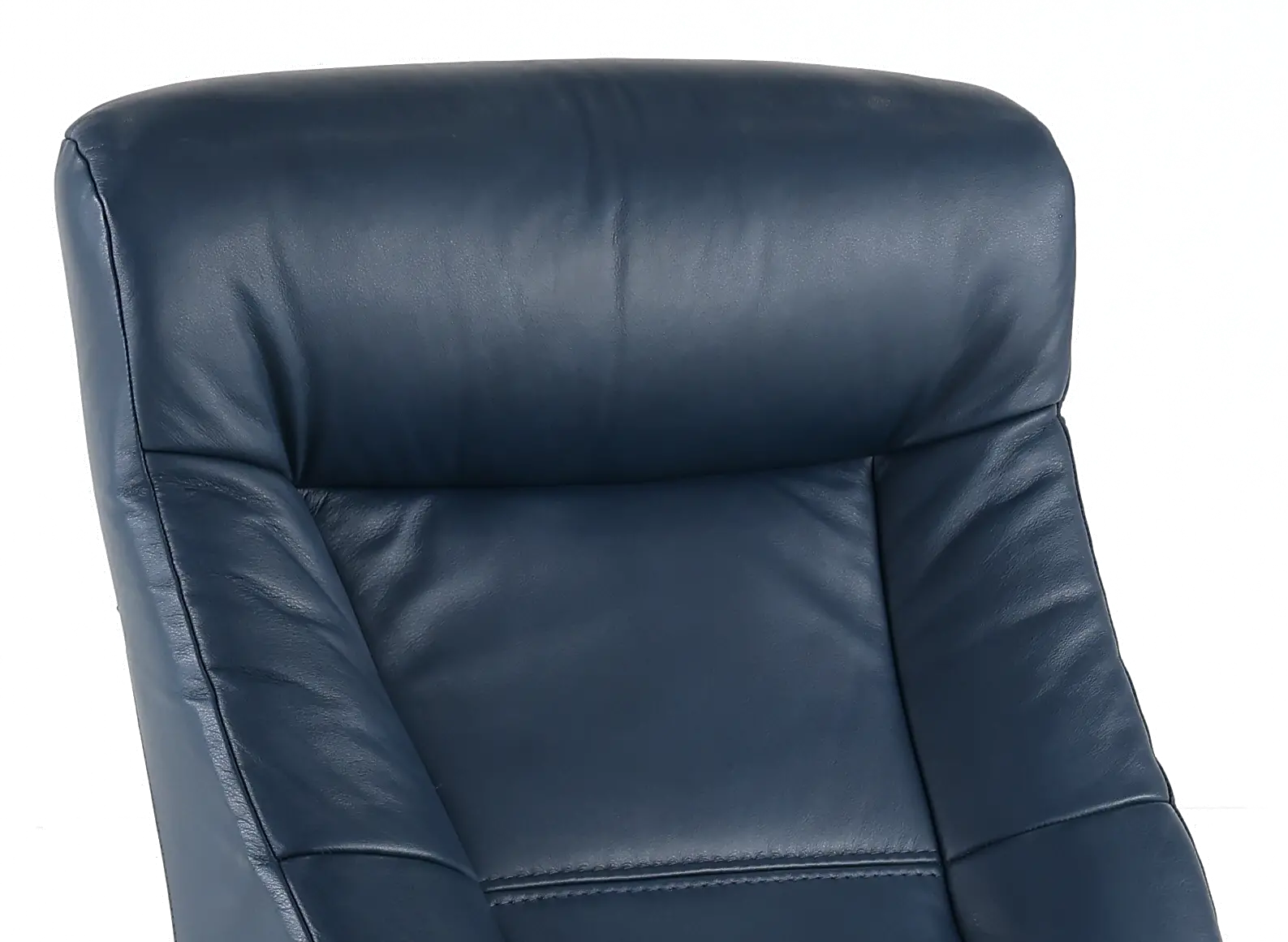 Grove Blue Standard Leather Swivel Glider Power Recliner with Adjustable Headrest-2