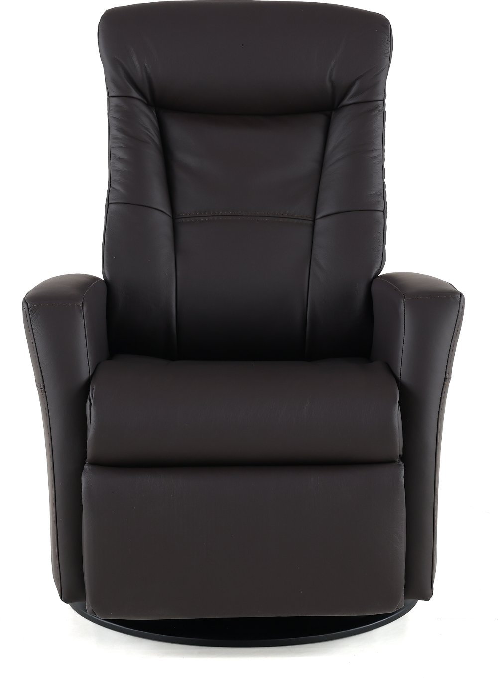Grove Brown Standard Leather Swivel Glider Power Recliner with Adjustable Headrest