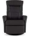 Grove Brown Large Leather Swivel Glider Power Recliner with Adjustable Headrest