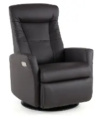 Grove Brown Large Leather Swivel Glider Power Recliner with
