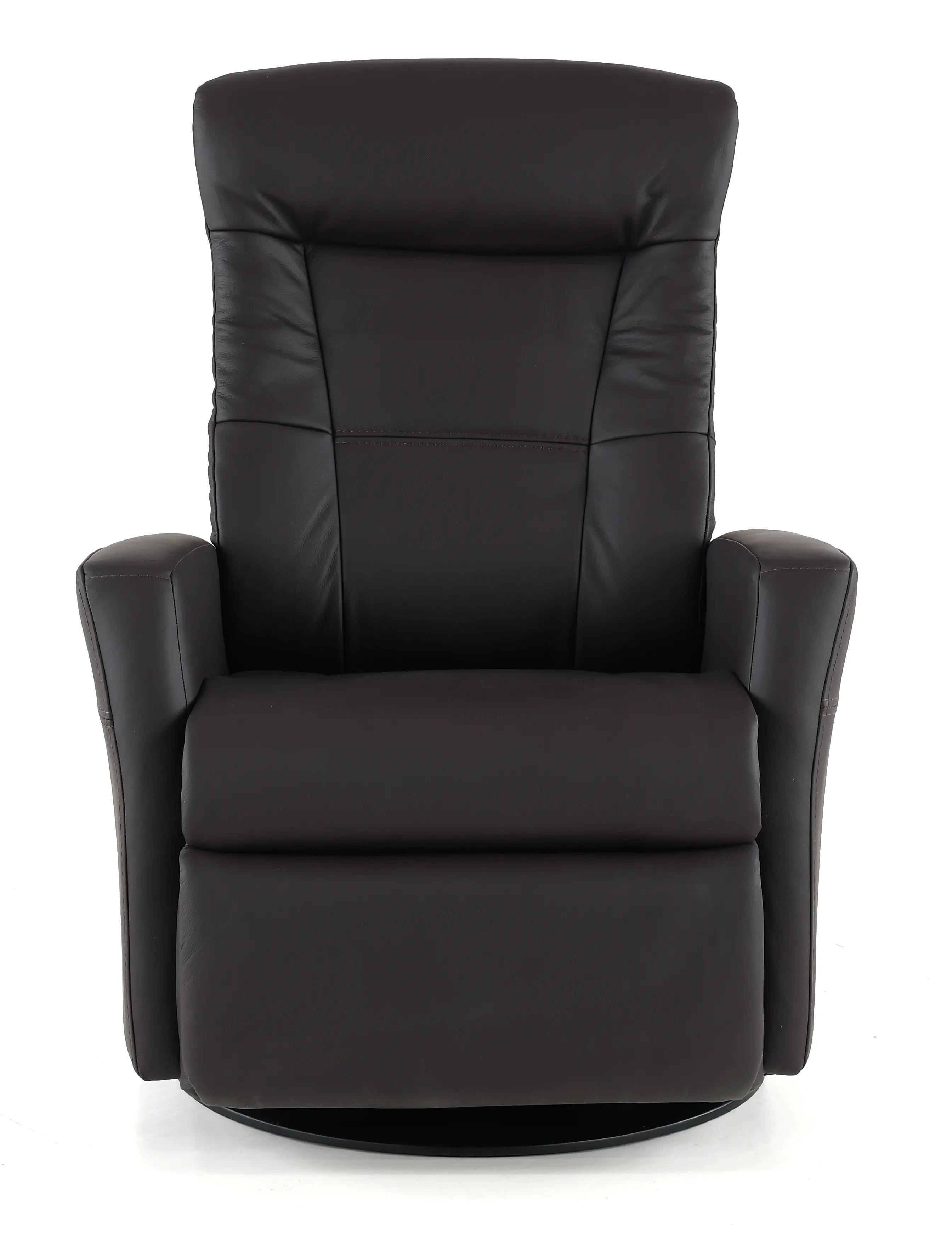 Grove Brown Large Leather Swivel Glider Power Recliner with Adjustable Headrest-2