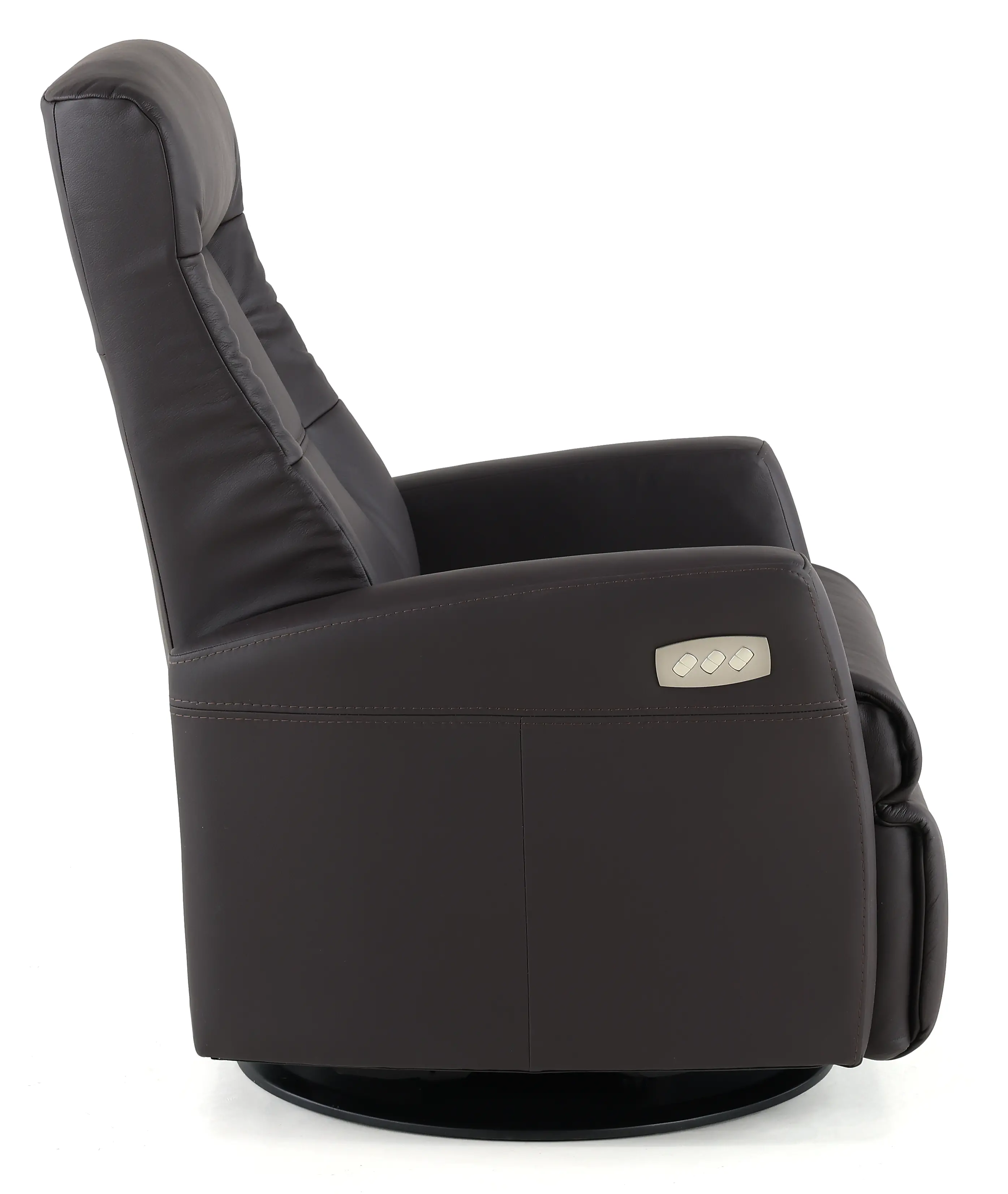 Grove Brown Large Leather Swivel Glider Power Recliner with Adjustable Headrest-5