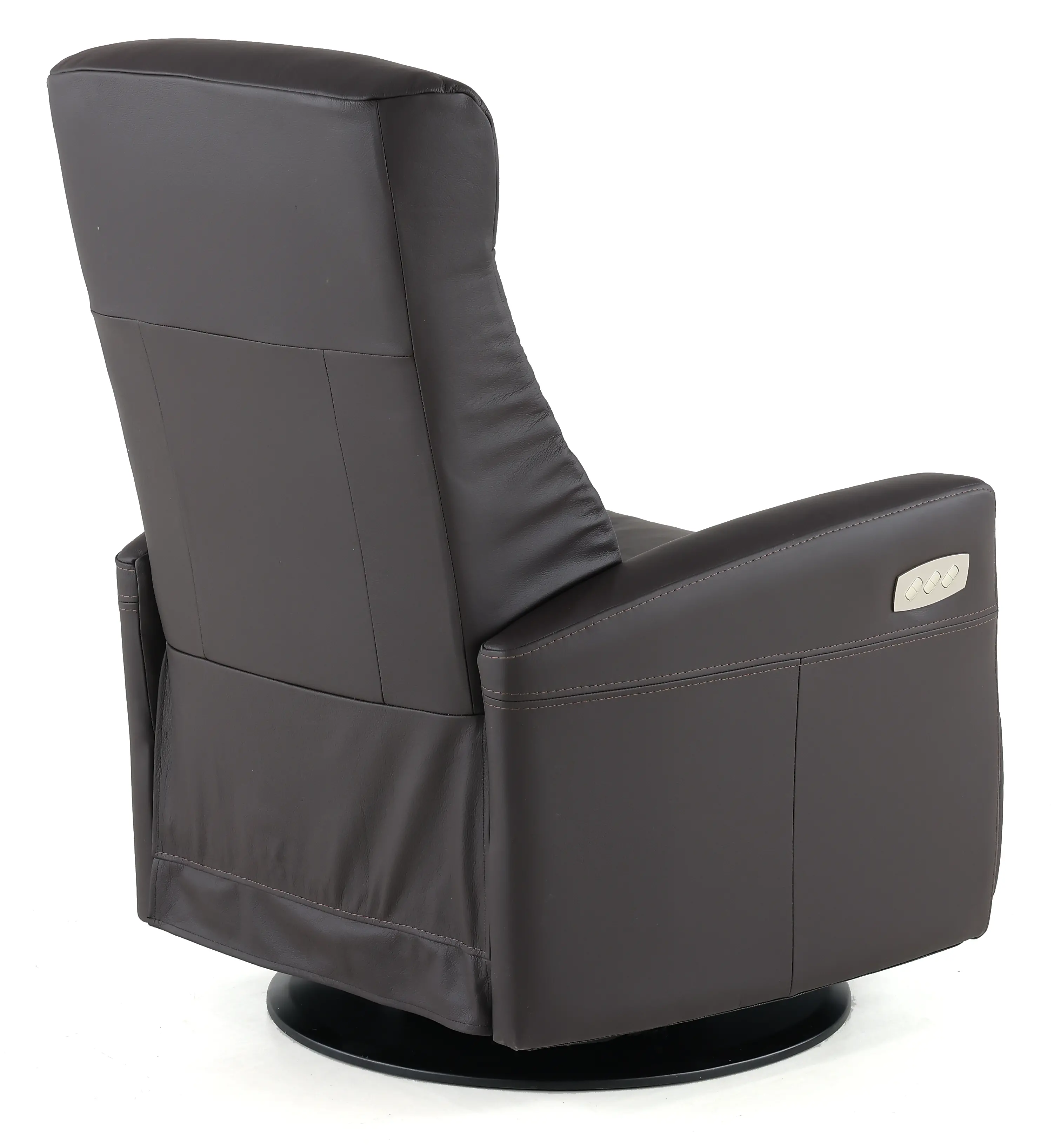 Grove Brown Large Leather Swivel Glider Power Recliner with Adjustable Headrest-6