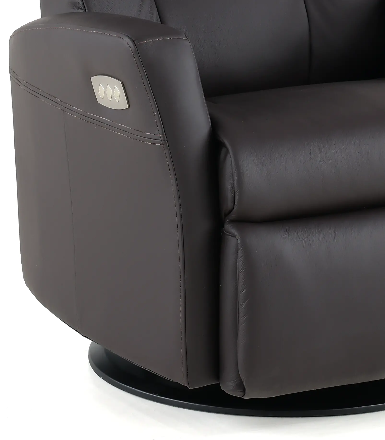 Grove Brown Large Leather Swivel Glider Power Recliner with Adjustable Headrest-8