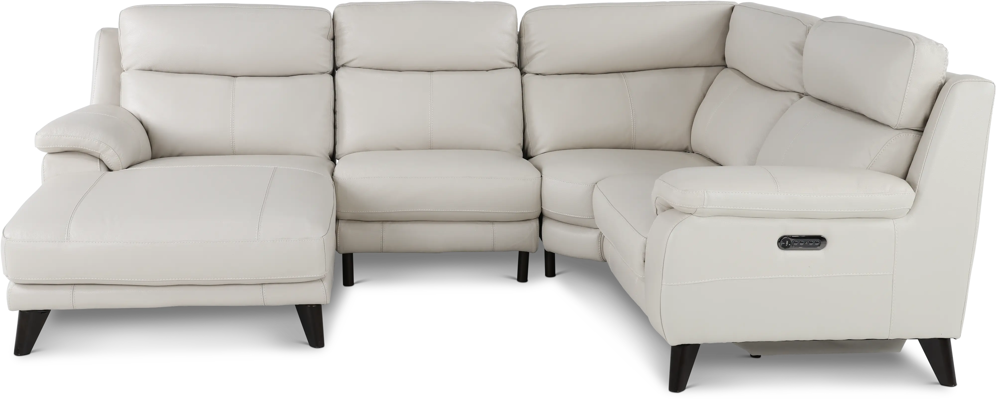 Venice White 4 Piece Power Reclining Sectional-3