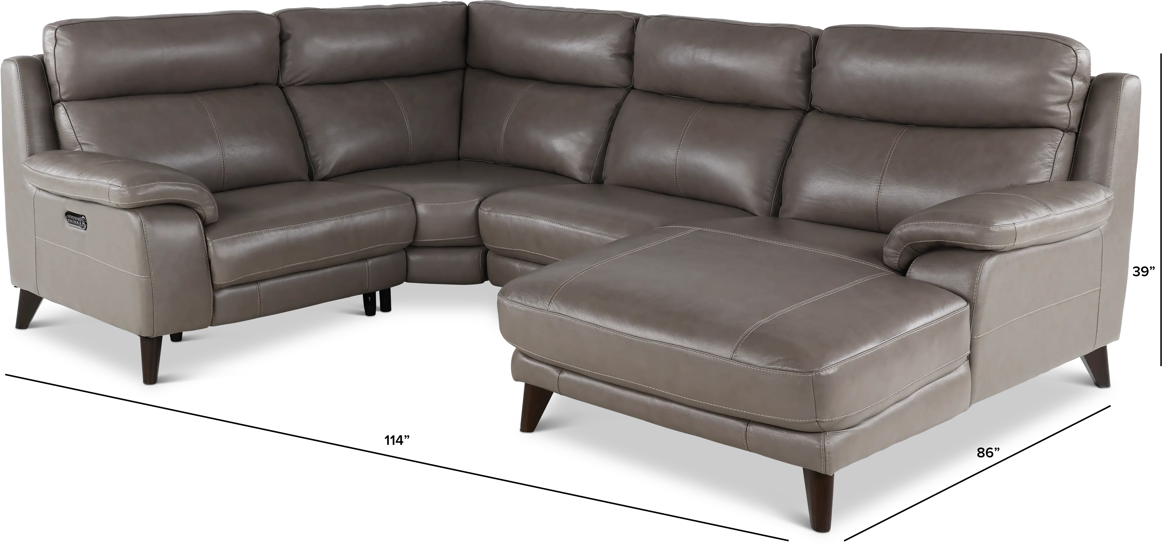 Venice Gray 4 Piece Power Reclining Sectional-2