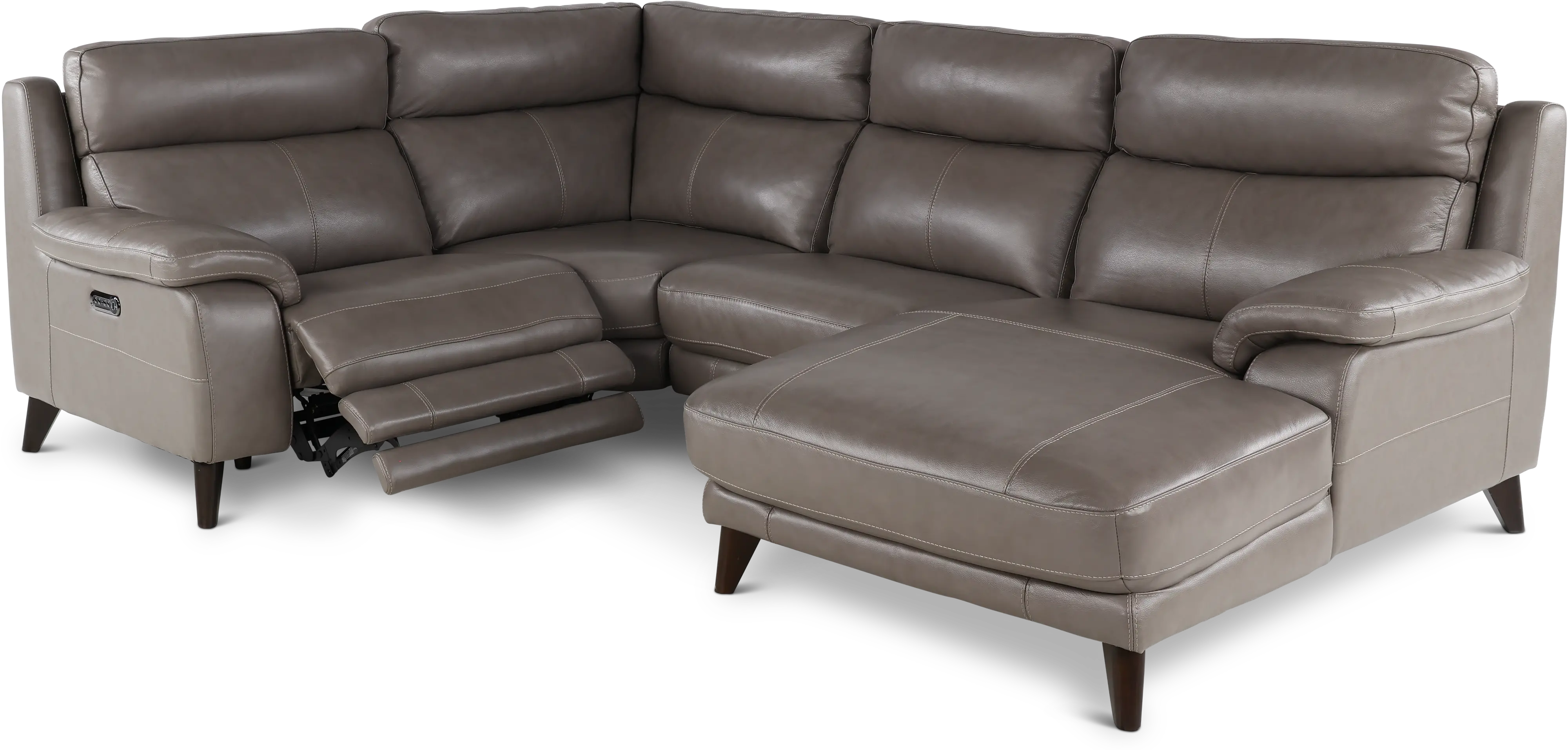 Venice Gray 4 Piece Power Reclining Sectional-4