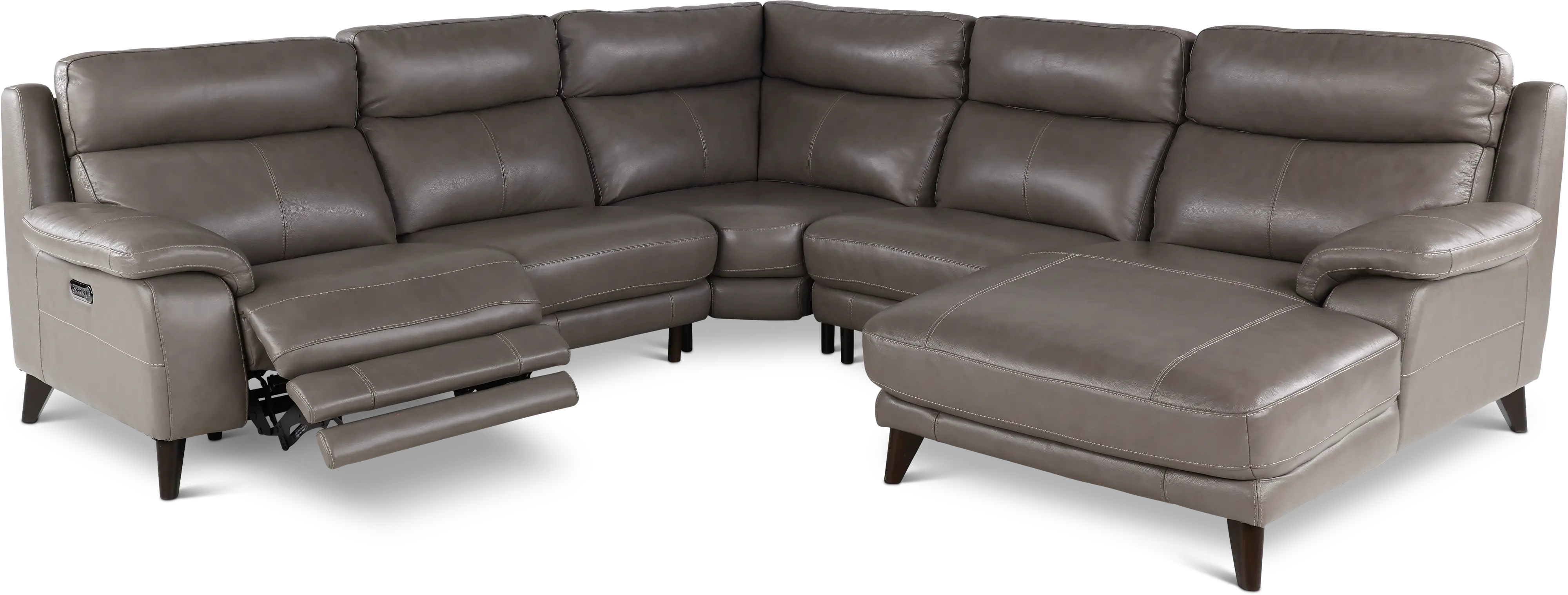 Venice Gray 5 Piece Power Reclining Sectional-3