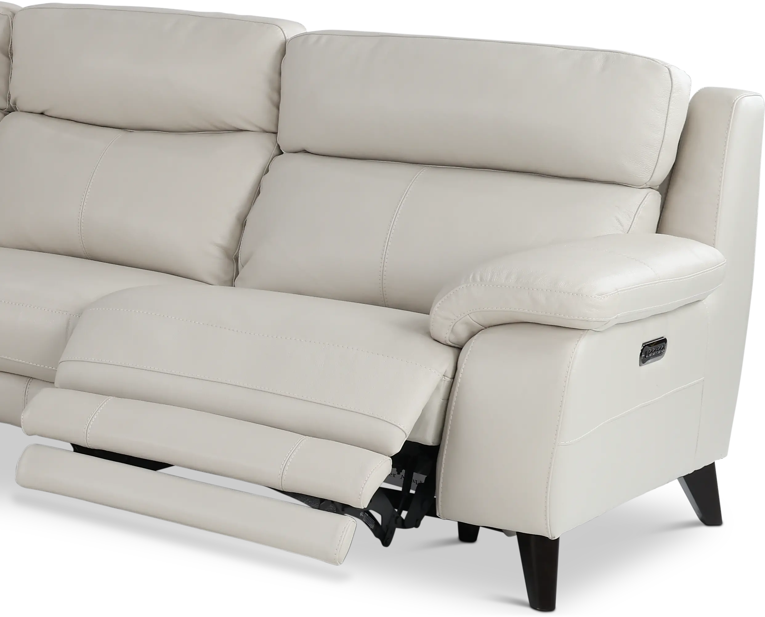 Venice White 5 Piece Power Reclining Sectional-4