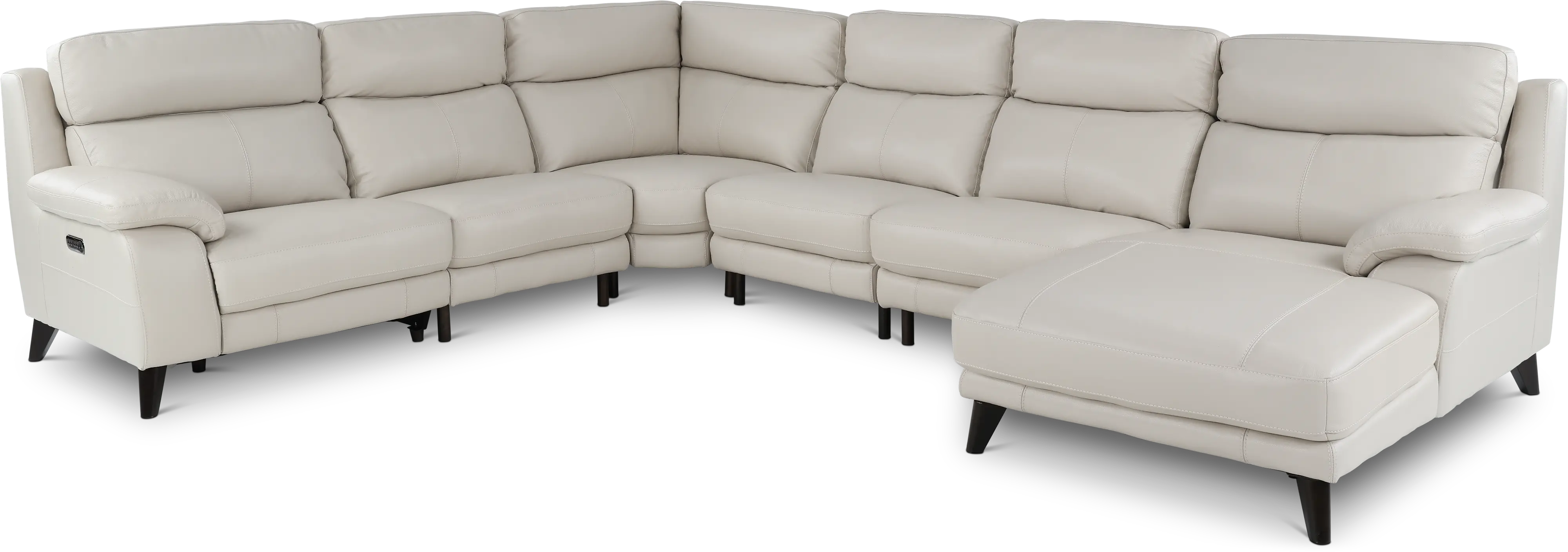 Venice White 6 Piece Power Reclining Sectional-1