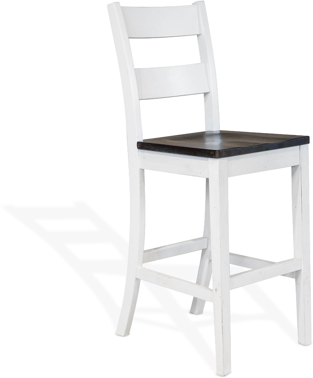 Bourbon County White Ladderback Bar Stool