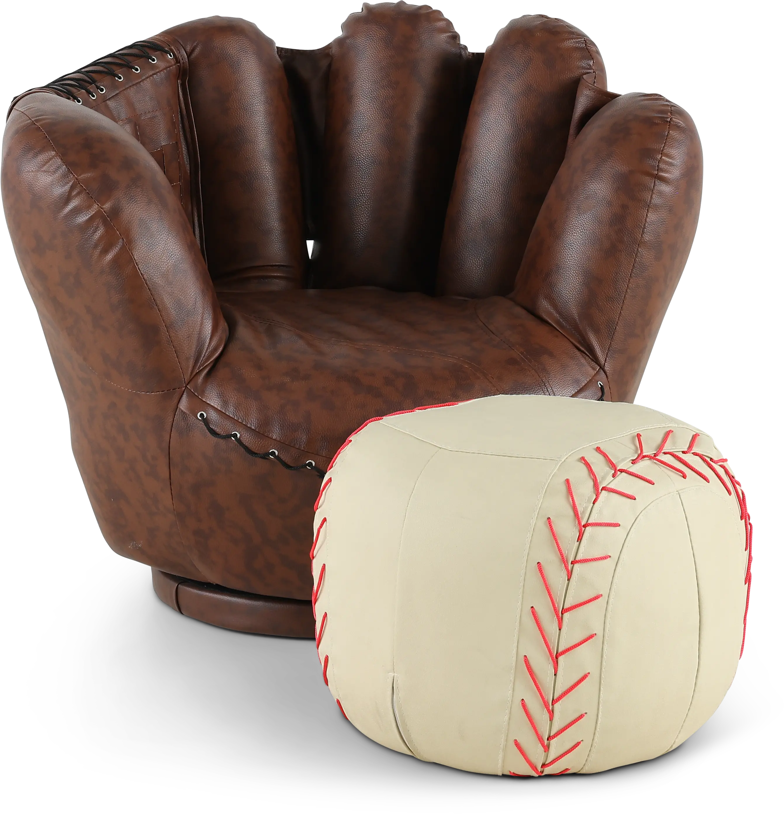 Youth Baseball Glove Chair and Baseball Ottoman-1