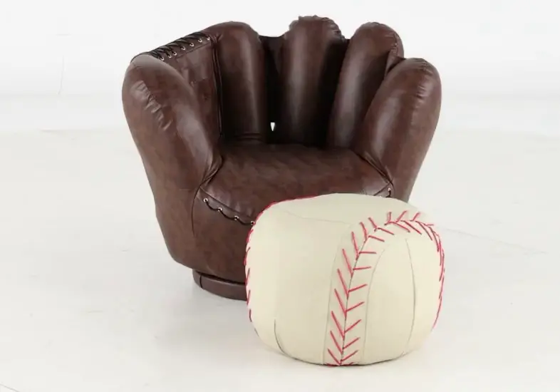 Youth Baseball Glove Chair and Baseball Ottoman-11