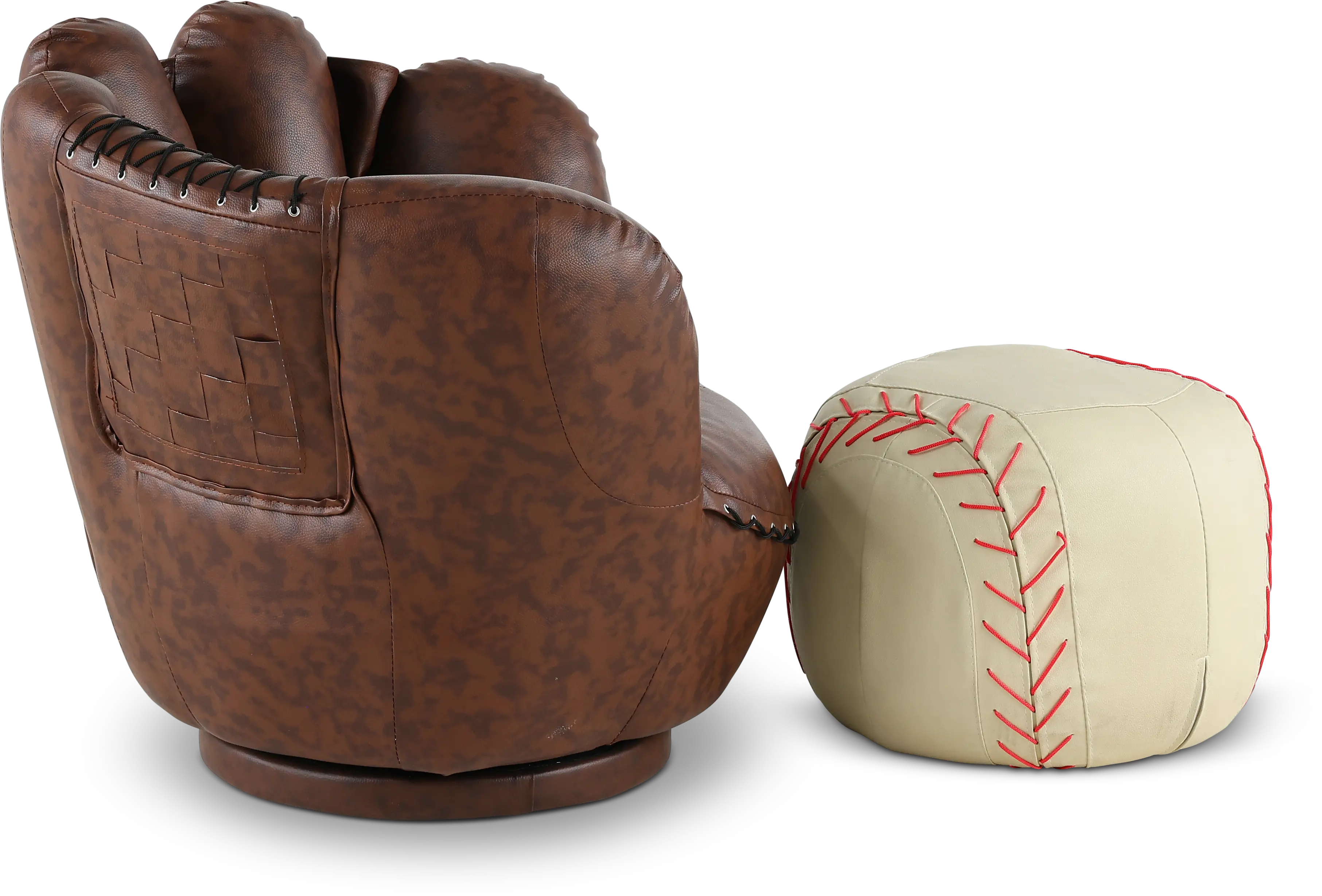 Youth Baseball Glove Chair and Baseball Ottoman-5