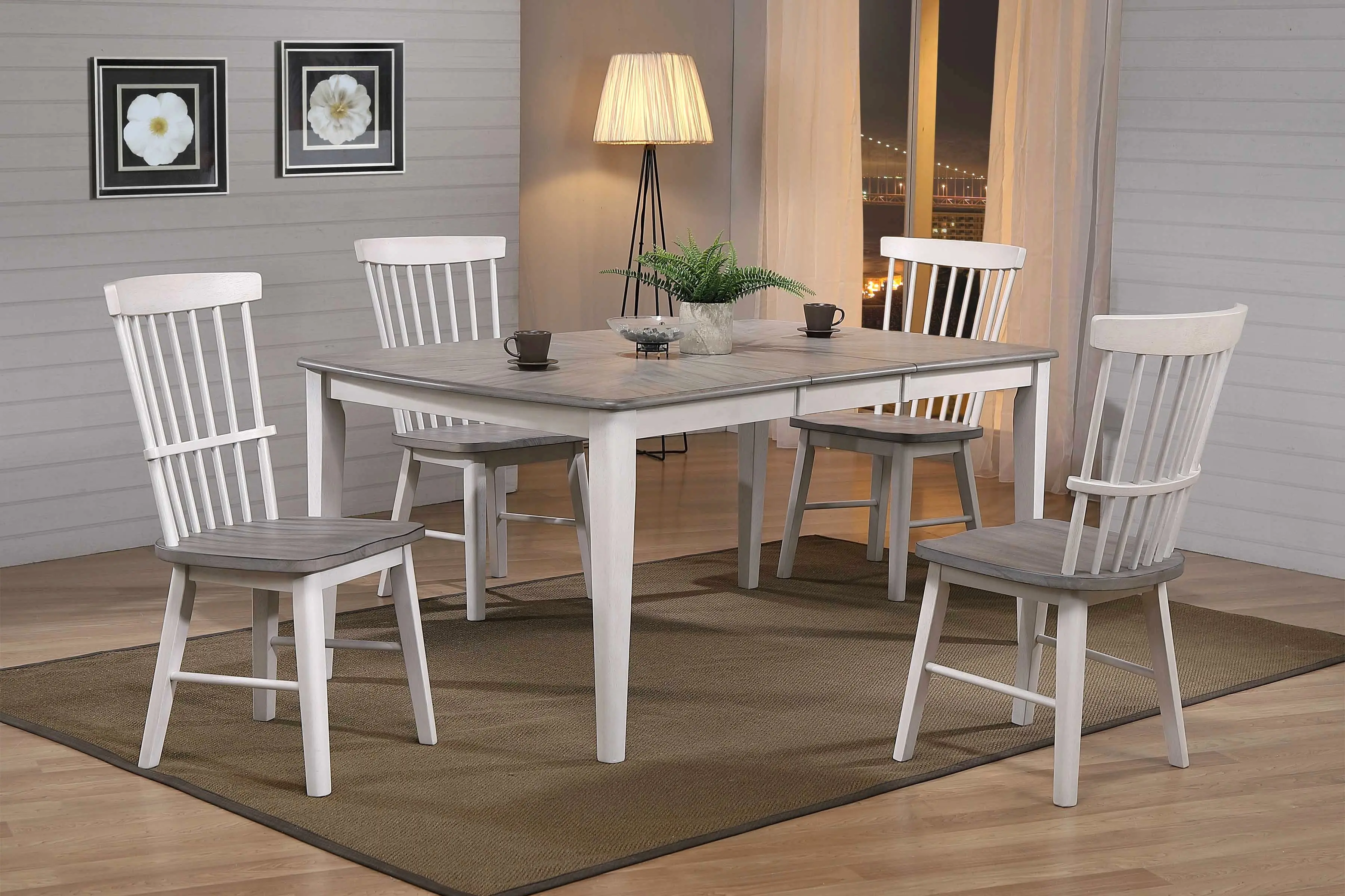 Newark White and Gray Dining Room Table-2