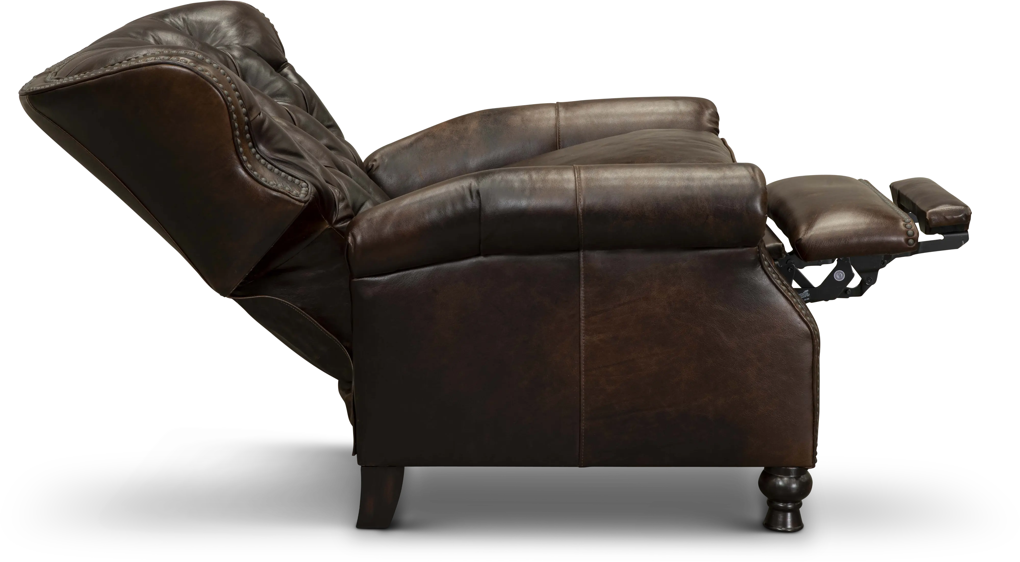 Cambridge Cocoa Brown Leather Wingback Push Back Recliner-3
