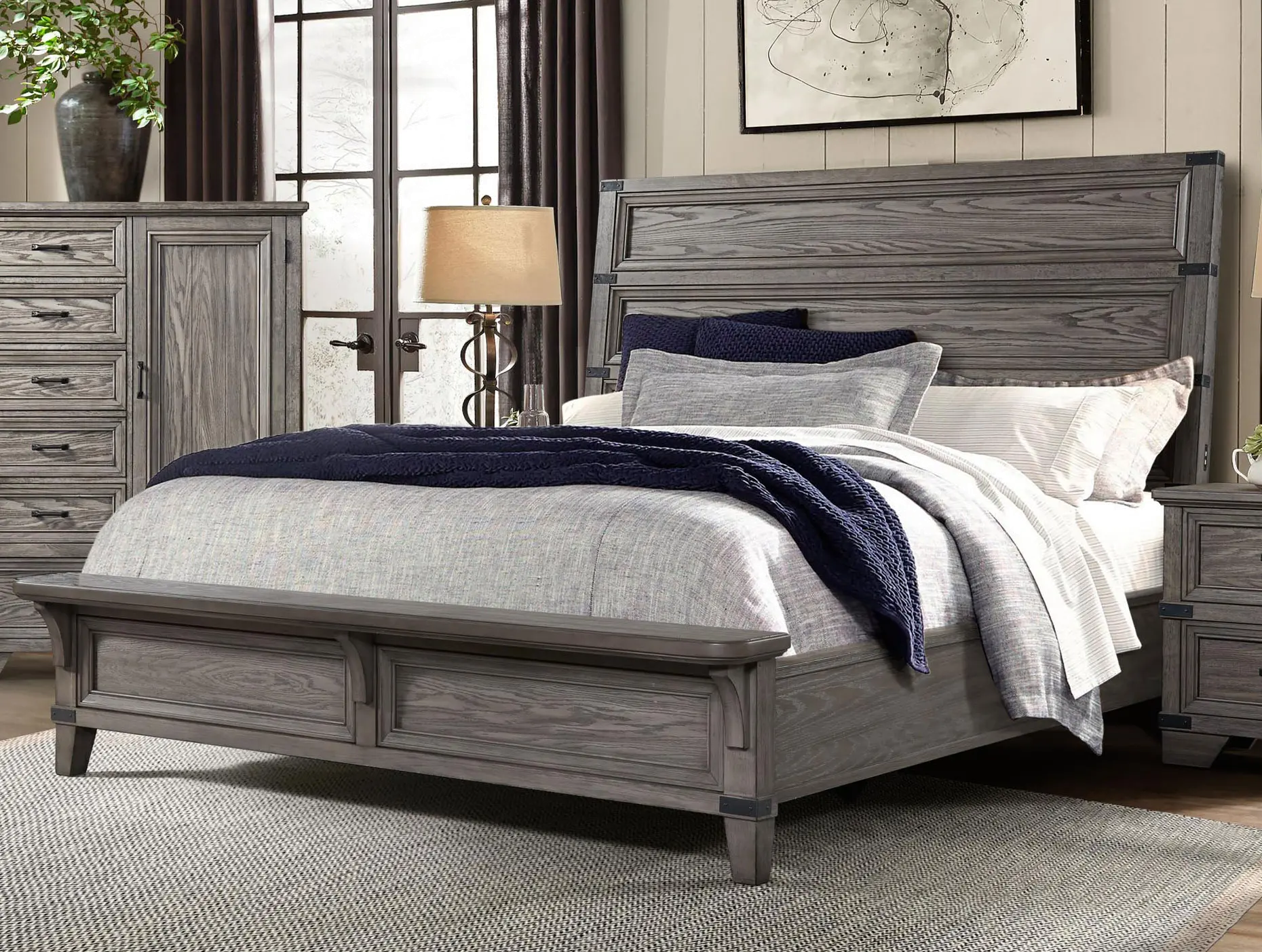 Forge Pewter Gray Queen Bed-2