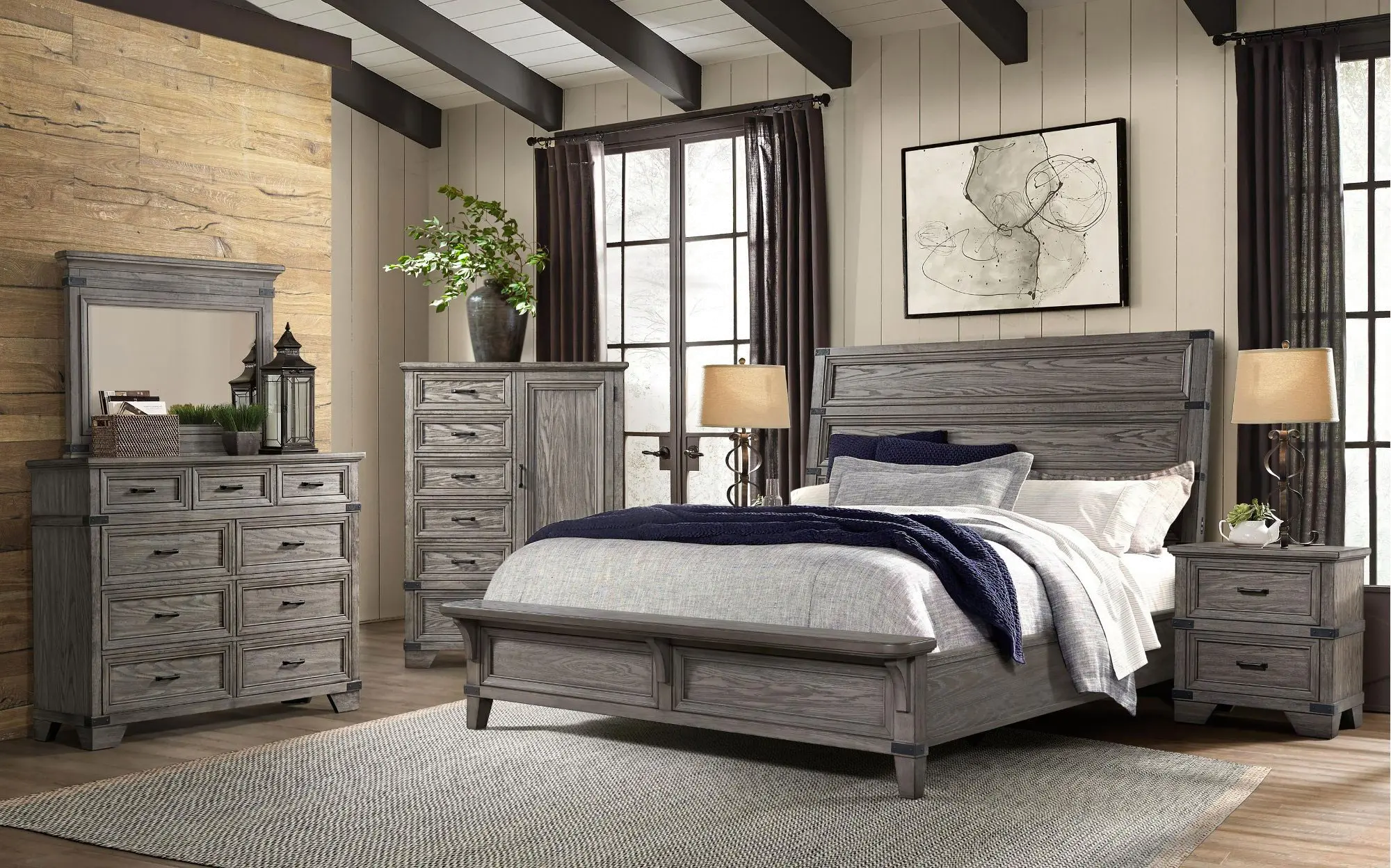 Forge Pewter Gray Queen Bed-4