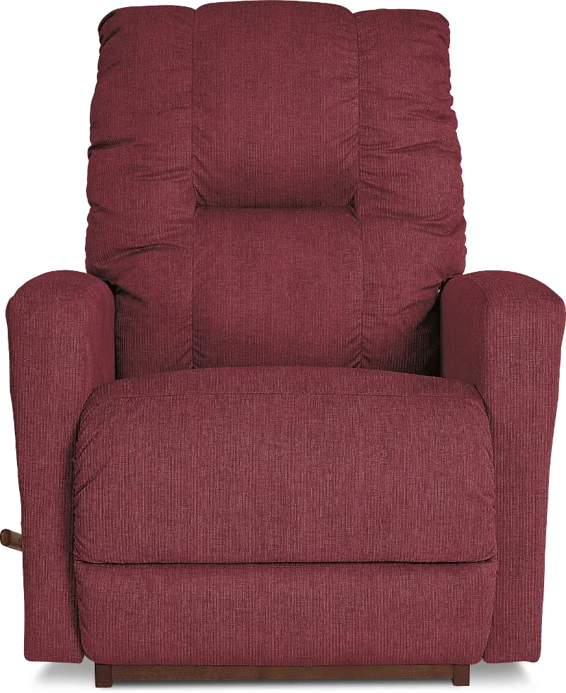 Contemporary Sangria Red Rocker Recliner - Casey