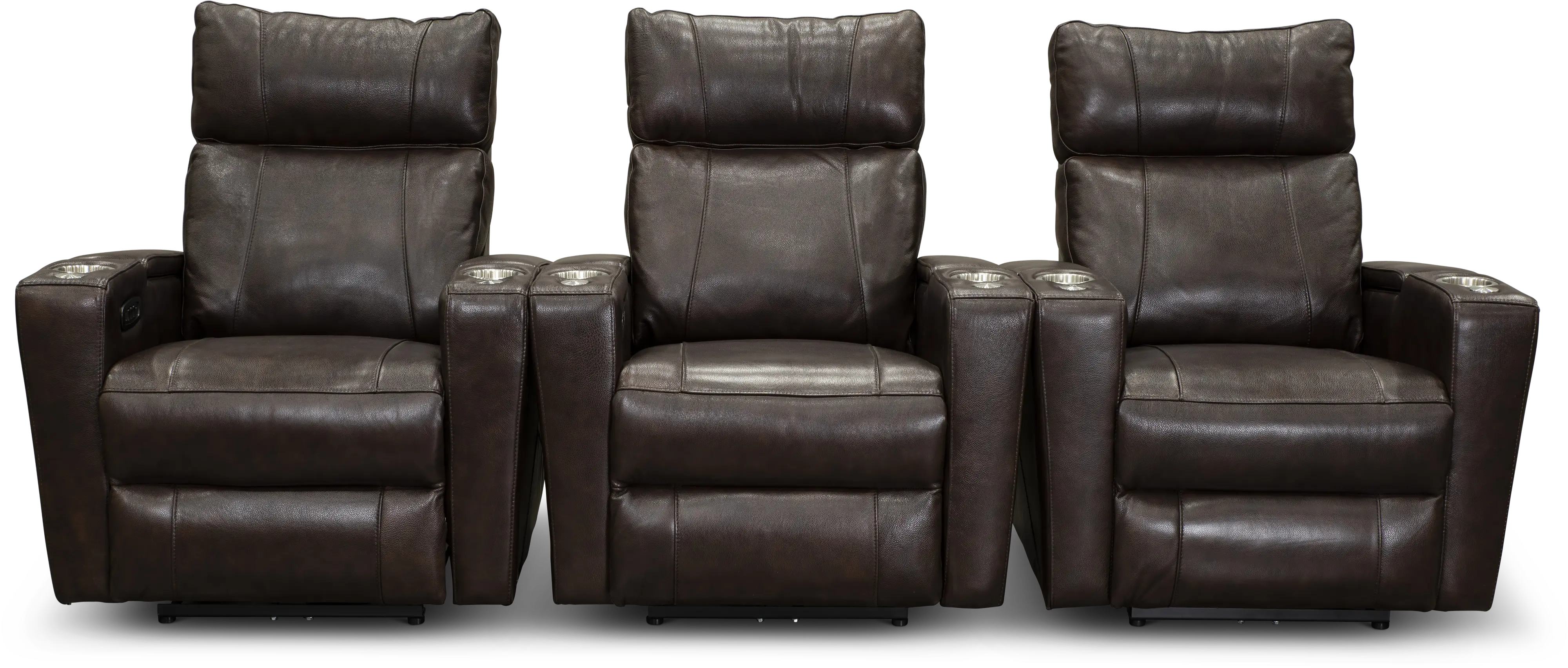 Carter Brown Leather-Match 3 Piece Power Home Theater Seating-3