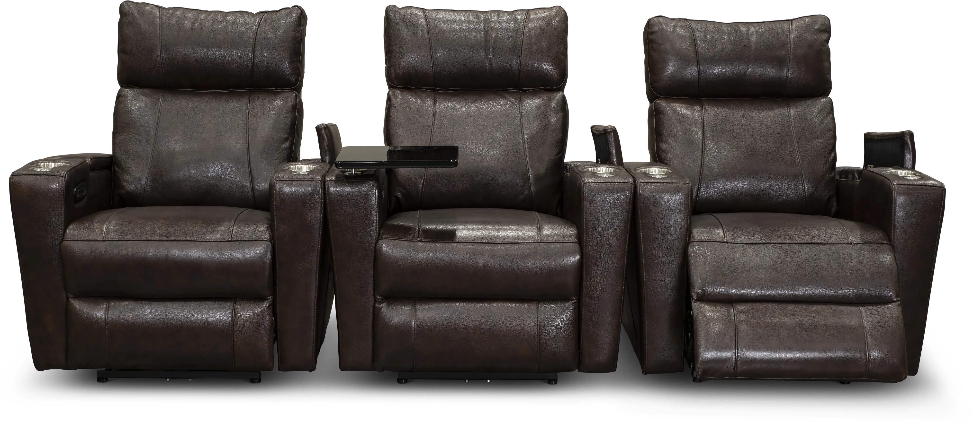 Carter Brown Leather-Match 3 Piece Power Home Theater Seating-4