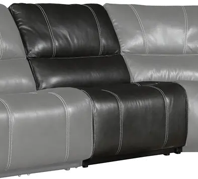Harry Dark Gray Leather-Match Armless Chair-1