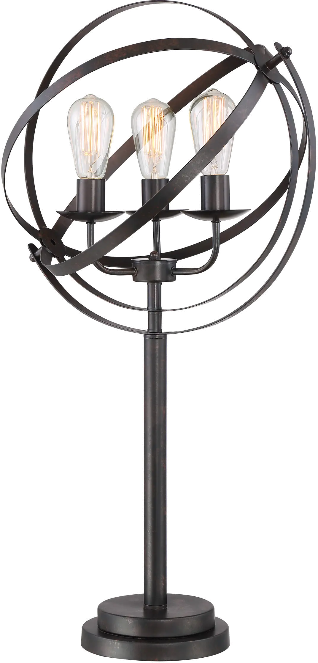 Industrial Open Metal Black Table Lamp - Orbiton-1