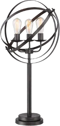 Industrial Open Metal Black Table Lamp - Orbiton