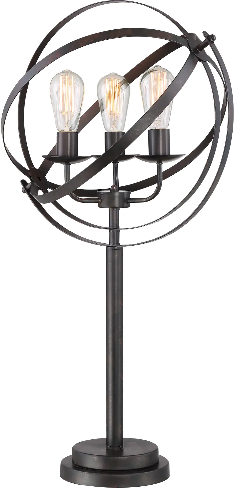 Industrial Open Metal Black Table Lamp - Orbiton